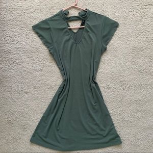 TEAL KEYHOLE MINI DRESS